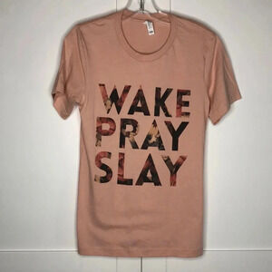 🌸NEW🌸 CANVAS Wake Pray Slay Graphic Tee